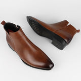 New Retails $74+ DMGYCK Chelsea Boots Casual Slip On Ankle Waterproof Mens Boots, Brown Sz 40 (8)