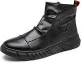 New Men's High Top Faux Leather Anti-Slip Zipper Shoes Fashion Slip-On Boots Black, Sz 47 (12) Retails $49+
