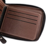 New XUZHID Wallet, Stylish Men's Short Wallet with Zippers Closure Practical PU Card Holder for Everyday Use and Business Meetings Brown