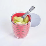 NEW Retails $46, Mepal Fruit and Veggie Pot Ellipse - Vivid Mauve! For taking your fruits & veggies on the go! Removable built-in draining basket, stainless fork, dishwasher safe!