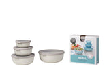 NEW Retails $109, MEPAL CIRQULA - The Bowls That Do It All | Mepal, Multi-Bowl Set, Nordic White, 4PC! Leak Proof, Store, Freeze, Microwave & Dishwasher Safe!