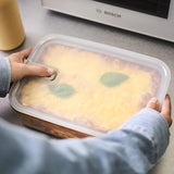 NEW Retails $40, Mepal EasyClip Glass 51oz/1500ml - Premium Leakproof & Airtight Food Storage, BPA-Free Lid | One-Click Open & Close System | Nordic White | Made in Holland