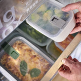 NEW Retails $40, Mepal EasyClip Glass 51oz/1500ml - Premium Leakproof & Airtight Food Storage, BPA-Free Lid | One-Click Open & Close System | Nordic White | Made in Holland