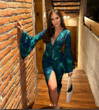 New Beautiful Micas Floral Print V-neck Slit Maxi Dress Sz M!