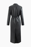 New with tags! Micas Women's Ultra Soft great quality Faux Leather Notched Lapel Belted Trench Coat, Black, Sz L Retails $85US+