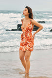 New Retails $50US+ Micas Abstract Print Knot V-Neck Mini Dress Sz M