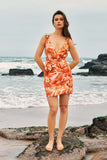New Retails $50US+ Micas Abstract Print Knot V-Neck Mini Dress Sz M