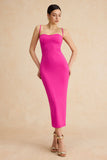 New Micas Basic Solid Slip Maxi Dress in Raspberry Sz M Retails $70+