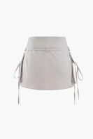 New with tags! Micas Low Rise Tie Cargo Mini Skirt in Light Grey Sz XS