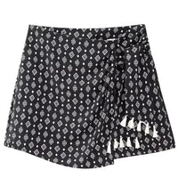 New with tags! Micas graphic print high waisted skort silky smooth fabric, black, Sz XS! Retails $60+