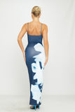 New Micas Floral Print Slip Maxi Dress Women's Sz M!
