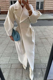 New with tags! MICAS Double Breasted Long Trench Coat in white, Sz S!