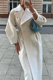 New with tags! MICAS Double Breasted Long Trench Coat in white, Sz L!