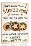 New Mrs Claus Bakery Mince Pie Christmas Metal Tin Sign Christmas Decor Wall Art for Home Cafe Kitchen Farmhouse Winter Retro Wall Decor Plaque 8x12 Inch