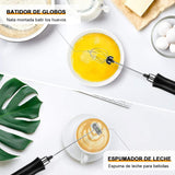 New Milk Frother Handheld, Bauihr USB Rechargeable Electric Foam Maker with 3 Heads, 3 Adjustable Speeds Mini Milk Foamer for Latte, Cappuccino, Coffee, Hot Chocolate, Matcha