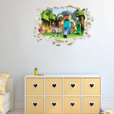 New Set of 2 (16X24) Minecraft Wall Decor, Kids Room Wall Decor, Wall Art Room Boys Bedroom Poster Mural Wallpaper Wall Stickers Gift