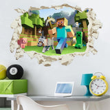 New Set of 2 (16X24) Minecraft Wall Decor, Kids Room Wall Decor, Wall Art Room Boys Bedroom Poster Mural Wallpaper Wall Stickers Gift