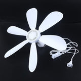 New Portable Mini 6 blade Ceiling Fan great for camping, dorm, bedroom etc