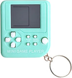New Mini Game Console Keychain Portable Electronic Game Console Tetris Nostalgic Hanging Decoration Cute Key Ring Car Key Chain Pendant Educational Toy Birthday Gift Present (Green)