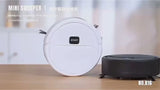 NEW Battery Operated Mini Robot Vacuum Cleaner, Sweeping Robot, Ultra Slim Quiet, Cleans Hard Floors, low pile carpet, WHITE