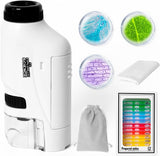New Minilabsters Miniscope Kids, 60x-120x Pocket Microscope for Kids, with Led Lights, Portable Handheld Microscope for Children (White)