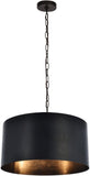 New in box! Elegant Lighting Miro Collection 3 Light Pendant Lamp in Vintage Black Finish Metal Drum Shade - 20" D x 11.75" H Retails $230+