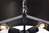 New in box! Elegant Lighting Miro Collection 3 Light Pendant Lamp in Vintage Black Finish Metal Drum Shade - 20" D x 11.75" H Retails $230+