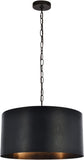New in box! Elegant Lighting Miro Collection 3 Light Pendant Lamp in Vintage Black Finish Metal Drum Shade - 20" D x 11.75" H Retails $230+