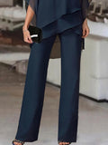 NEW Navy Cold Shoulder Ruffled Tiered Top and Pants Two Piece Set - Sz XL - Retails $104+