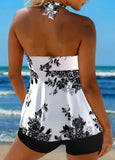 New Retails $64+ MODLILY® Criss Cross Floral Print White Tankini Set Sz L