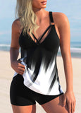New Retails $64+ MODLILY® Cross Strap White Ombre Tankini Set Sz L