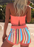 New Retails $60+ MODLILY® Split Striped Dusty Pink Bikini Set Sz XL