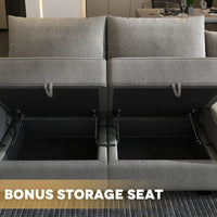 NEW Latitude Run Modern Armless Seat w/storage Customizable Add another one to create love seat - Grey- Retails for $409+