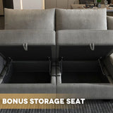 NEW Latitude Run Modern Armless Seat w/storage Customizable Add another one to create love seat - Grey- Retails for $409+
