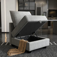 NEW Latitude Run Modern Armless Seat w/storage Customizable Add another one to create love seat - Grey- Retails for $409+