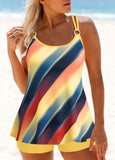 New MODLILY® Circular Ring Mid Waisted Dazzle Colorful Tankini Set Sz XL Retails $62+