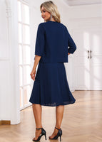 New MODLILY DESIGN Navy Two Piece Dress and Cardigan Sz XL!