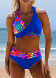 New Modlily Surplice Floral Print Royal Blue Bikini Set Sz M! Retails $47+