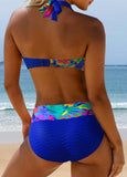 New Modlily Surplice Floral Print Royal Blue Bikini Set Sz M! Retails $47+