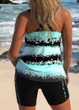 New Retails $66+ MODLILY® Lace Up Striped Mint Green Tankini Set Sz 1X