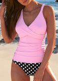 New MODLILY® Surplice Polka Dot Pink Tankini Set Sz M! Retails $79+
