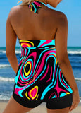 New Retails $63+ MODLILY® Surplice Dazzle Colorful Print Multi Color Tankini TOP ONLY! Sz L