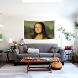New Mona Lisa Flag Funny Poster Tapestry Durable Man Cave Wall Flag Pop Art Home Decoration with Brass Grommets 3x5 Feet Banner with 4 Brass Grommets for College Dorm Room Decor,Outdoor,Parties gifts