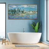 New Retails $189+ Framed Monet Canvas Wall Art - Landscape with Thunderstorm Fine Art Reproduction Pictures Prints Modern Artworks Large Wall Art Decor Aesthetic for Bedroom Bathroom Home Office Decorations 24" X 48"