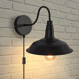 NEW MOOACE Plug in Wall Lights, Indoor Outdoor Wall Sconces, Gooseneck Barn Light, Vintage Farmhouse Wall Lamp-Black Base