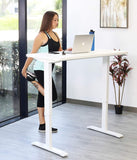 New etails $698+ Assembled Motionwise Adjustable Electric Standing/Sitting Desk, 24”x48, 4 pre-Set Height adjustments and USB Charge Port, White! NOTE: couple minor marks/nicks from transport