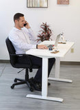New etails $698+ Assembled Motionwise Adjustable Electric Standing/Sitting Desk, 24”x48, 4 pre-Set Height adjustments and USB Charge Port, White! NOTE: couple minor marks/nicks from transport