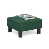 NEW Mugisha Modern Square Ottoman - Green Cotton Blend!