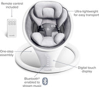 New in box! Munchkin Bluetooth Enabled Lightweight Baby Swing with Natural Sway in 5 Ranges of Motion, NO REMOTE, to operate use touchscreen! Retails $299+