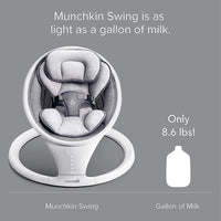New in box! Munchkin Bluetooth Enabled Lightweight Baby Swing with Natural Sway in 5 Ranges of Motion, NO REMOTE, to operate use touchscreen! Retails $299+